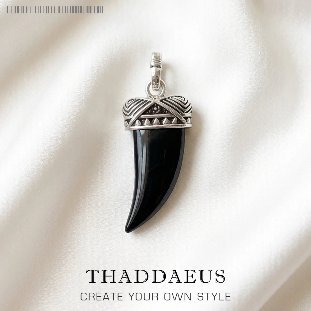 Pendant Maori Ethnic Tiger Tooth Brand New Fashion Jewelry 925 Sterling Silver Europe Style Gift For Woman & Men
