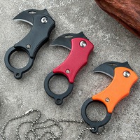 Mini Tactical Folding Karambit EDC Outdoor Self Defense Utility Knife For Camping Opening Packages Portable Keychain