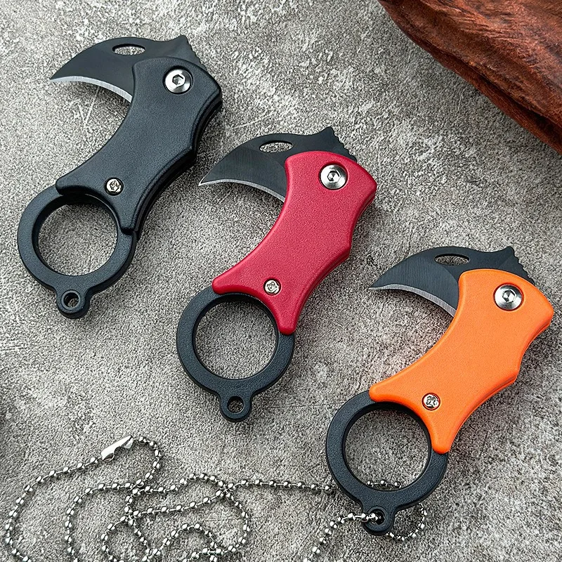 Mini Folding Karambit EDC Outdoor Knife For Camping Opening Packages Portable Keychain