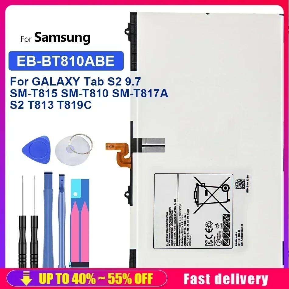 

Аккумуляторы для мобильных телефонов EB-BT810ABE 5870 мА для телефона Samsung GALAXY Tab S2 9,7 T815C SM-T815 T815 SM-T810 SM-T817A S2 T813 T819C