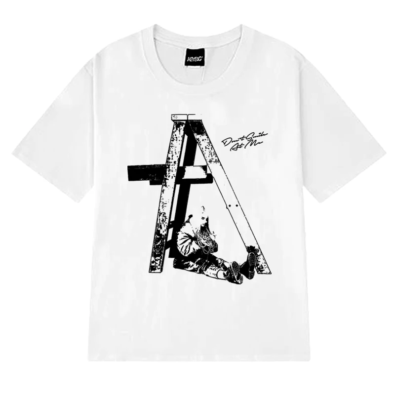 

Singer Billie Album Don't Smile At Me print T shirt Men Women vintage Oversized short sleeve T-shirts Unisex 100% Cotton Tops