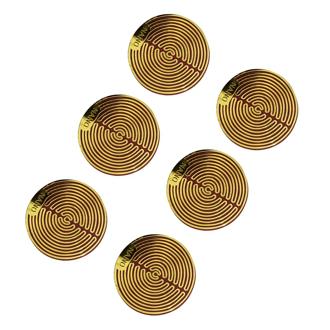 AB53 6Pcs Round Quantum Anti Radiation Protection Mobile Phone 5G Wi-Fi EMF Sticker for Cellphone Laptops Tablets,Gold