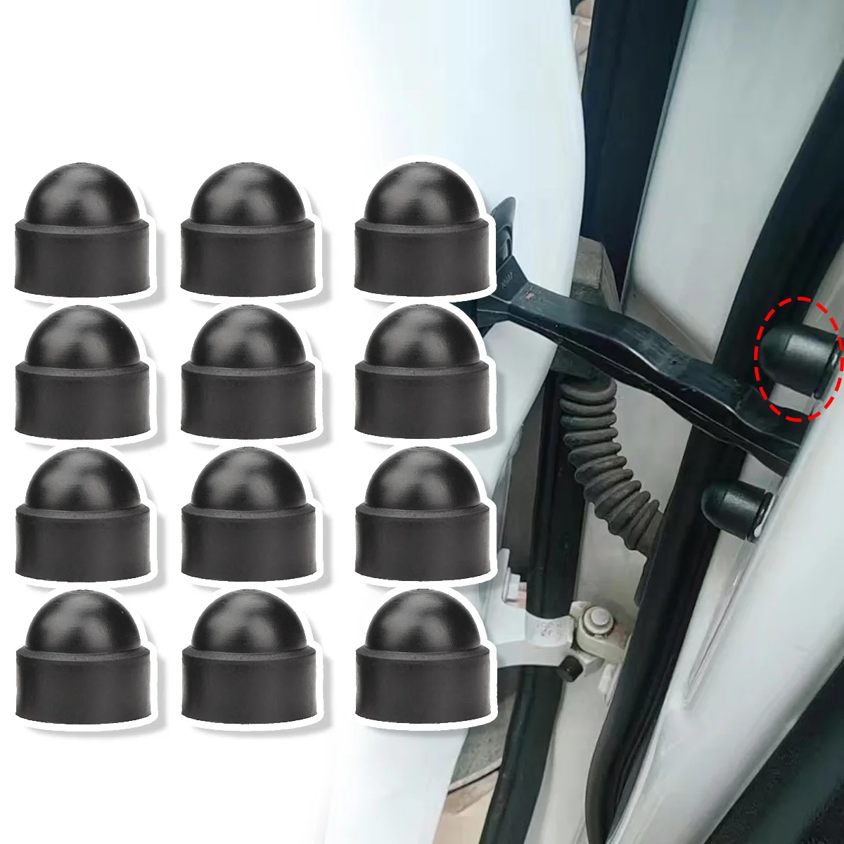 M6 M8 Bolt Nut Dome Protection Caps Covers Exposed Hexagon Plastic Door Front Rear Auto Screw Protection Parts For Fiat Ford KIA