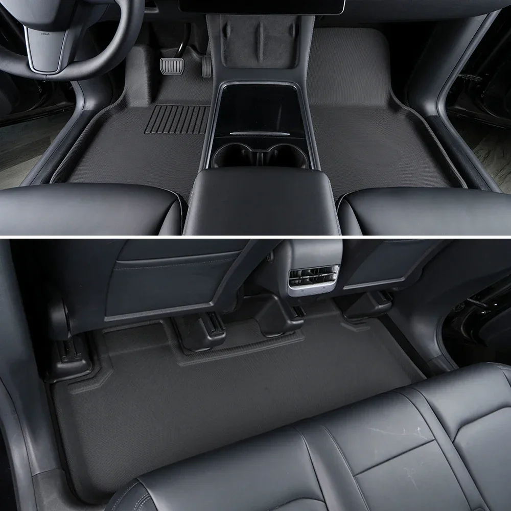 Floor Mats Boot Mat for Tesla Model Y Juniper 2025 Model 3 Highland Floor Liner All Weather Waterproof XPE Trunk Mat Cargo Liner