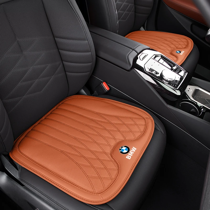 Car Seat Cover Leather Auto Seat Pad Driving Cushion Anti-Slip Mat For BMW X1 X2 X3 X4 X5 X6 X7 F31 F48 F01 E46 F10 E39 F34 F87