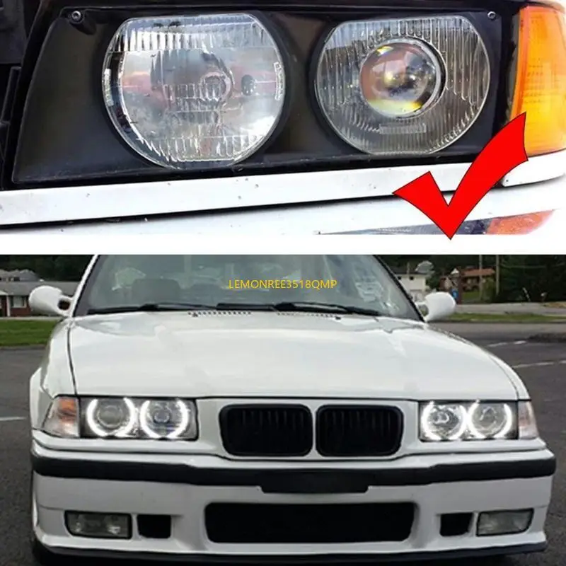 

M68B Светодиодные кольца Light для E46 1993-2003 Глаза светлые белые замены кольца световые автоматические аксессуары