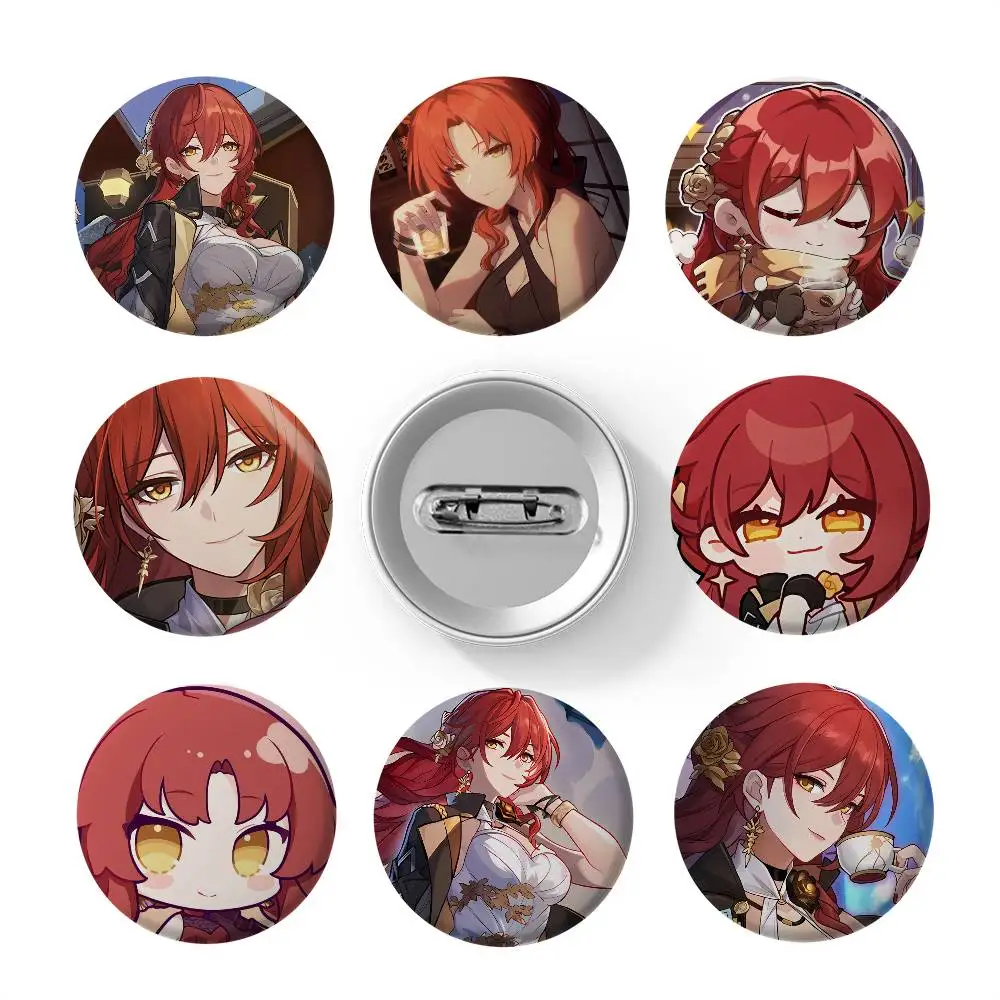 

Murata Himeko Honkai Impact Badges Round Exquisite Badge Brooches Creative Pins For Clothes Hat Backpack Gift Accessories