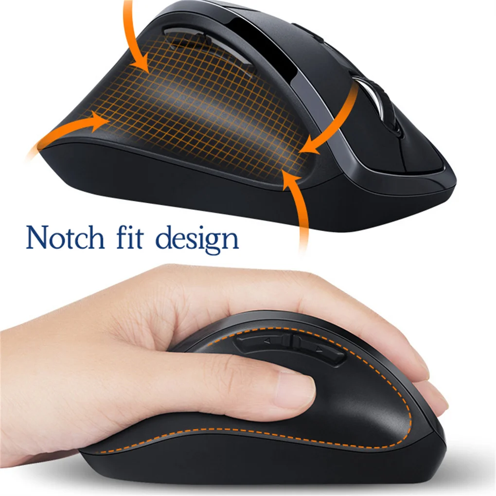 Wireless Mouse Ergonomic Left-handed Mouse Fast Scrolling USB Receiver for PC Computer Laptop