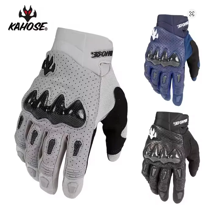 

2025 Men's Genuine Sheepskin Leather Motorcycle Gloves Motocross Motorbike Biker Racing Motor Riding Moto Rider Gloves H