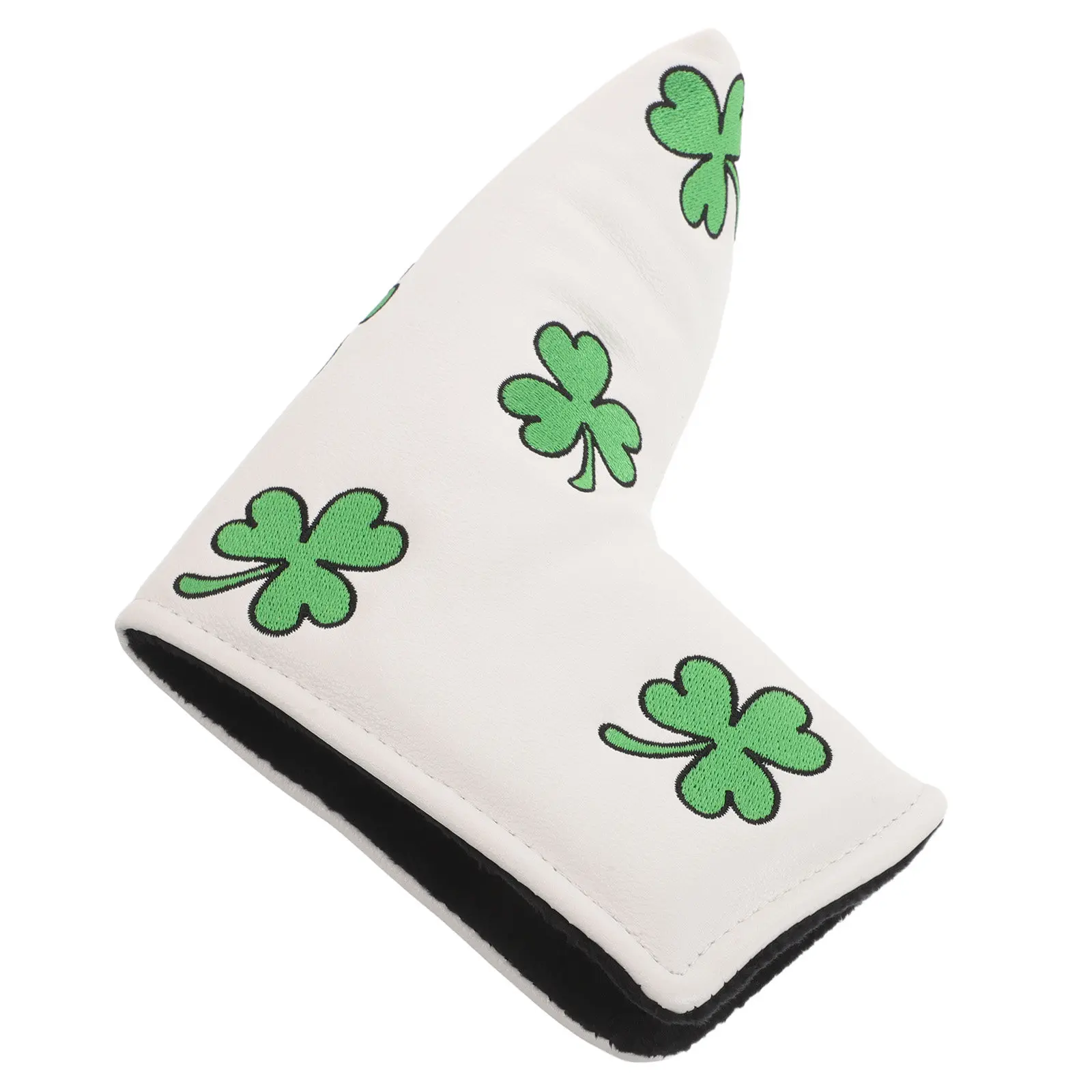 

Shamrock Golf Putter Cover for Mallet Putters Embroidered Green PU Headcover Weather Resistant Universal Fit