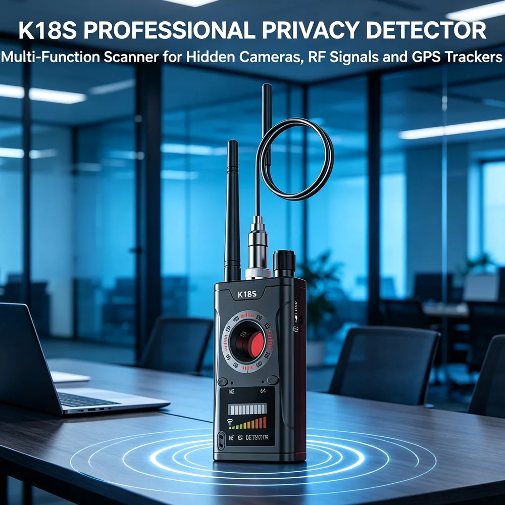 k18s-ワイヤレスrf信号検知器、盗聴カメラ検知器、振動音アラーム付き盗聴器探知機、gps追跡装置、盗聴装置