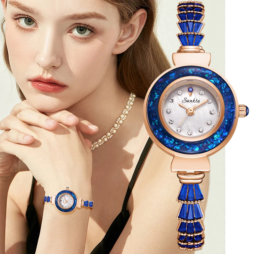 LIGE-Reloj de pulsera de lujo para Mujer, nuevo accesorio de marca superior con diamantes, a la moda, con caja