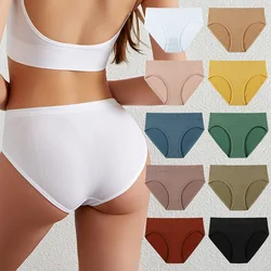 Women's Cotton Panties Seamless High Waisted Thongs Comfortable Sexy Female Underpants Panties Briefs Intimates S-XL