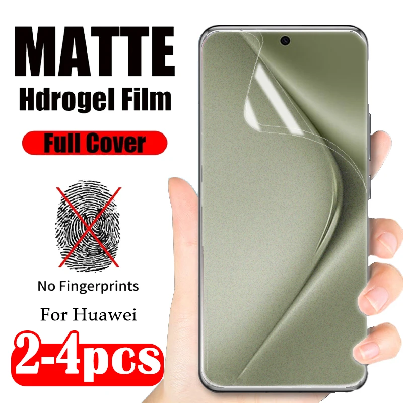 

4-2Pcs Curved Matte Hydrogel Film For Huawei Pura 70 Ultra P60 Art P50 P40 P30 Lite Mate 60 50 40 RS Pro Plus Screen Protectors