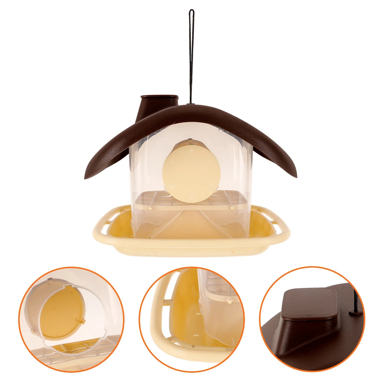 

Semiautomatic Outdoor Bird Feeder Hanging Durable Plastic Material Easy Installation Balcony Courtyard Attracts Wild Birds