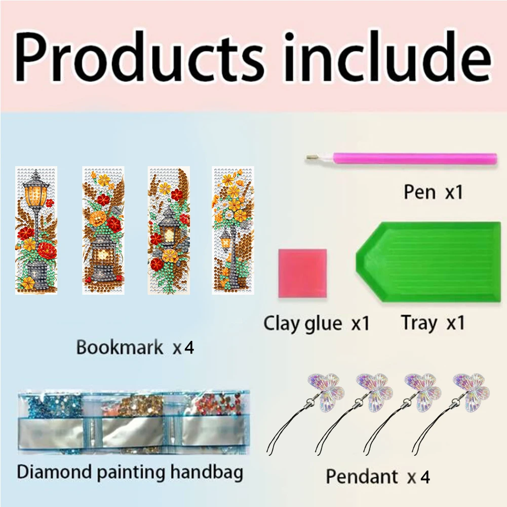 

4Pcs Special Shape Easter Bunny Eggs 5D DIY Diamond Painting Bookmark DIY Bookmarks Diamond Painting Kits for Adults Beginners