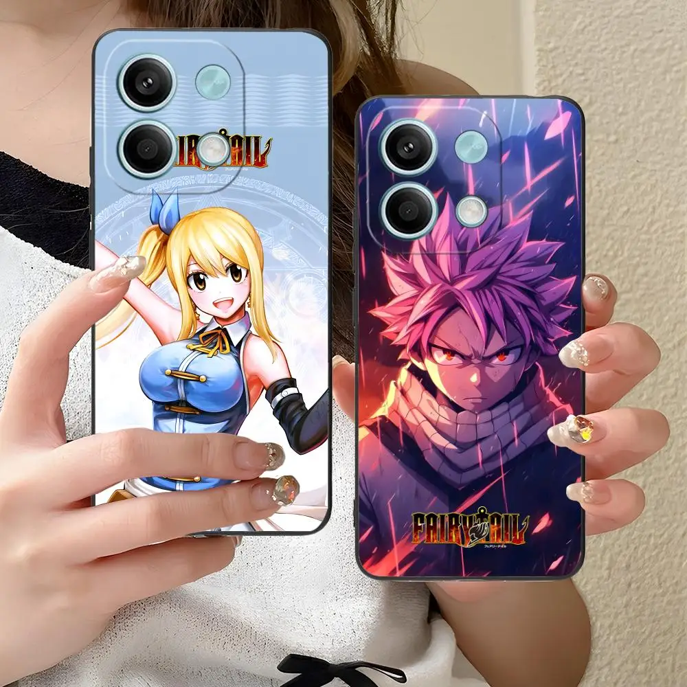 

Чехол для мобильного телефона Fairy Tail для Xiaomi Redmi Note 14 13 12 11 10 9 S A Pro Plus Lite 5G, черный красивый чехол для мобильных телефонов