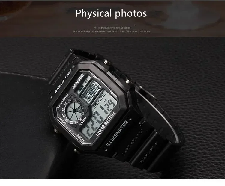 Reloj Digital militar para hombre, cronógrafo luminoso, resistente al agua, ultrafino, electrónico