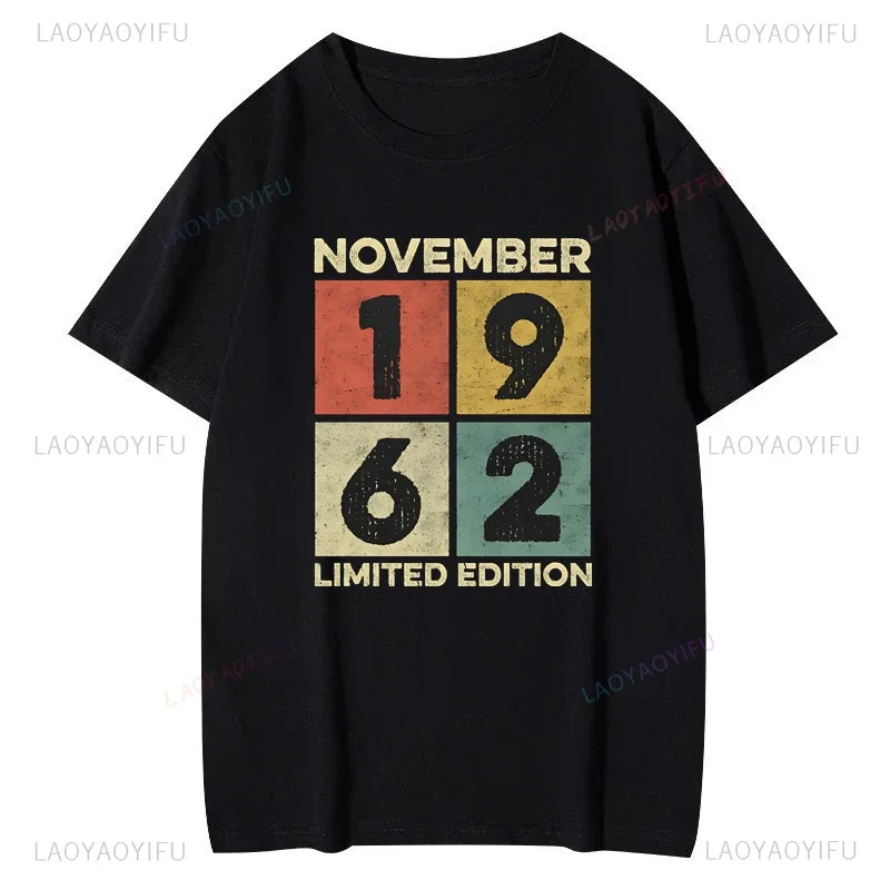 Classic Creative Vintage Birthday Gift November 1962 Limited Edition Summer Baron Classic Casual Short Sleeve Cotton T-shirt