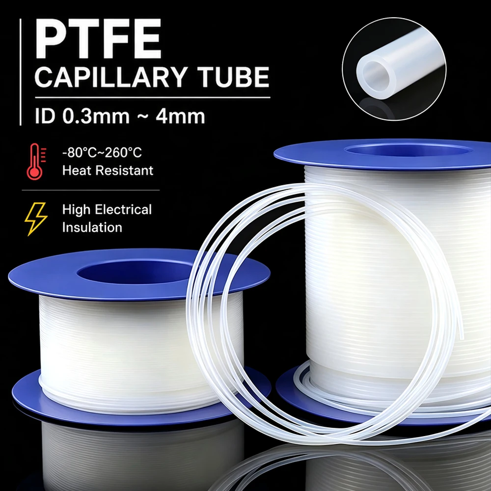 

PTFE Tube 10/20/30/50m High Temperature Corrosion Proof Insulated Hose for Lab Industrial Multipurpose Fluid System Use