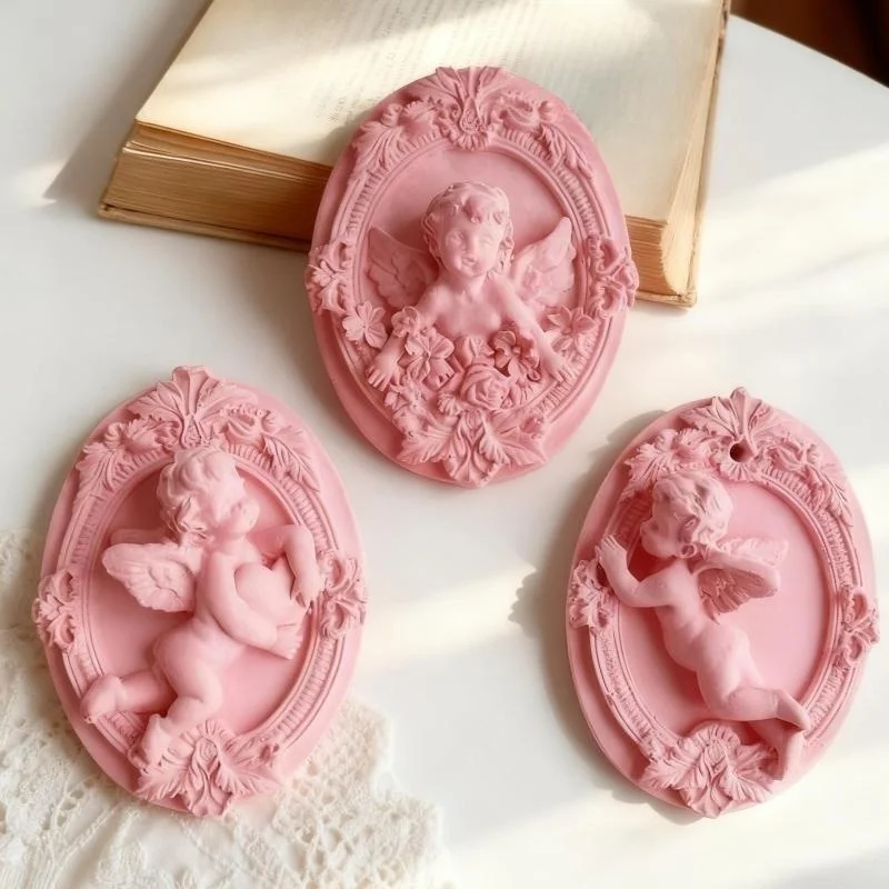 Aromatherapy Wax Pendant Silicone Mould Cute Baby Gypsum Plaster Molds For Car Decor DIY Soap Clay Crafts