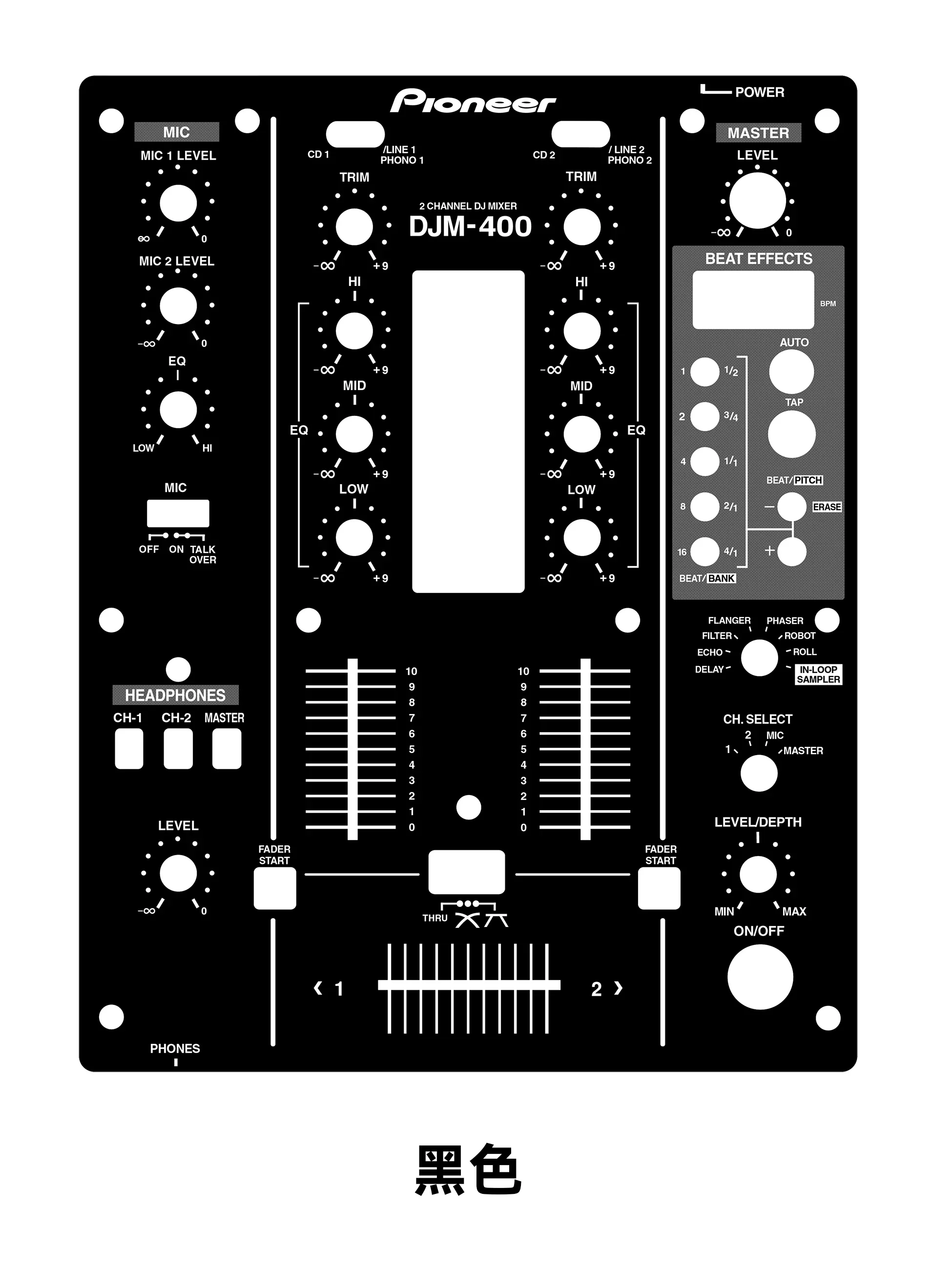 Pioneer DJM-400 Mixer Panel Film Pioneer Colorful Sticker Not An Iron Panel