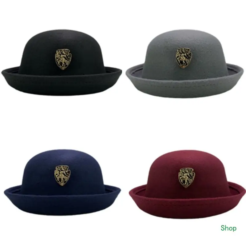 

Dropship Elegant Badge Handmade Woolen Hat School Uniform Surprise Gift for Girlfriend