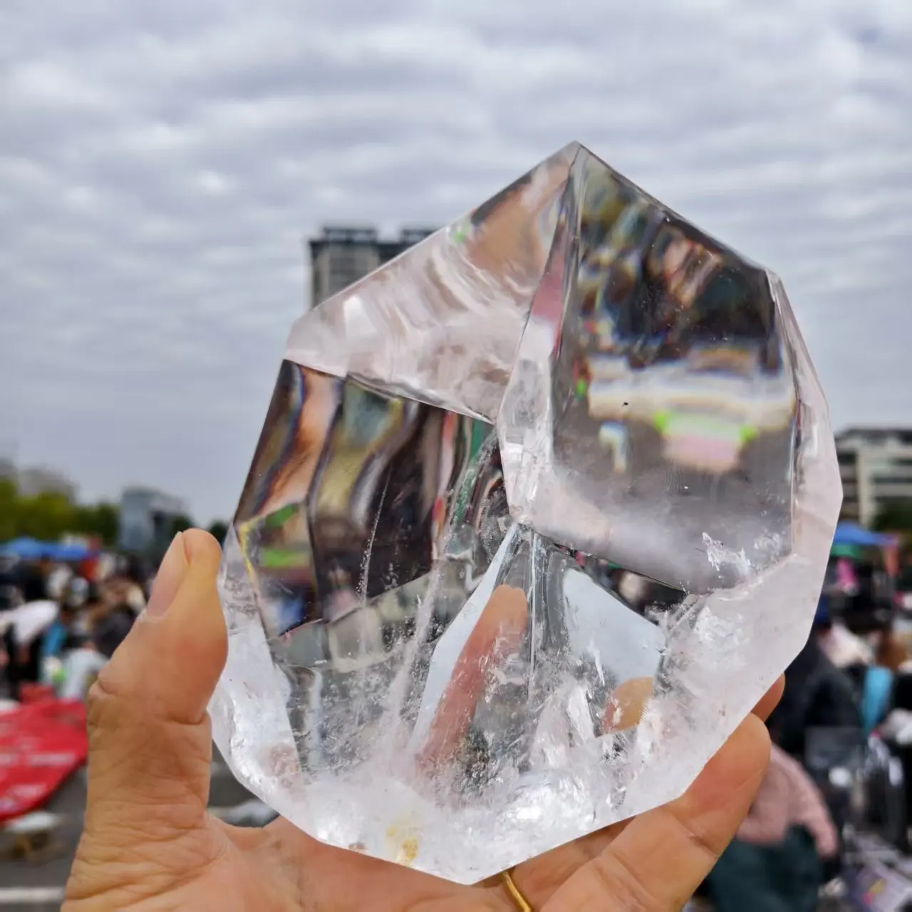 Natural Transparent Crystal, Free Form,White Transparent Quartz Crystal Ore Polished Stone, Mineral Healing