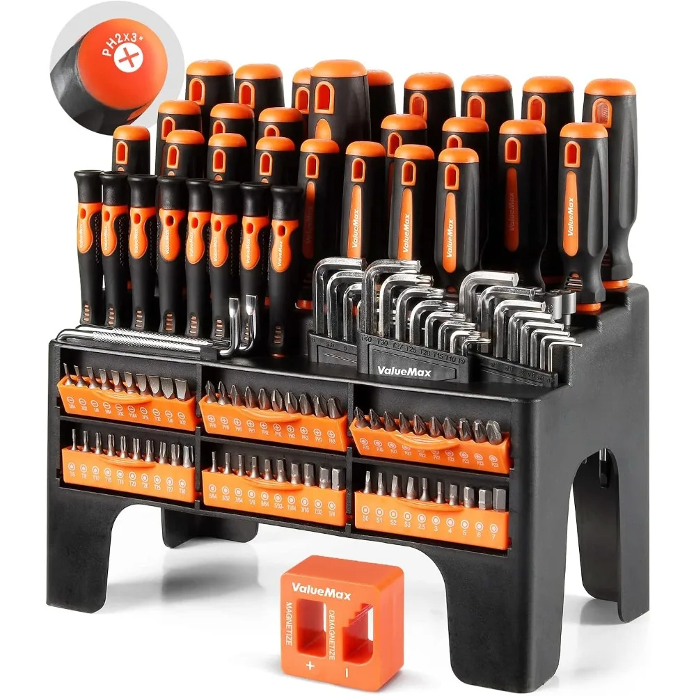 

Magnetic Screwdriver Set with Organizer Magnetizer Demagnetizer Tool Bit Kit for Home Improvement DIY Tools Equipment