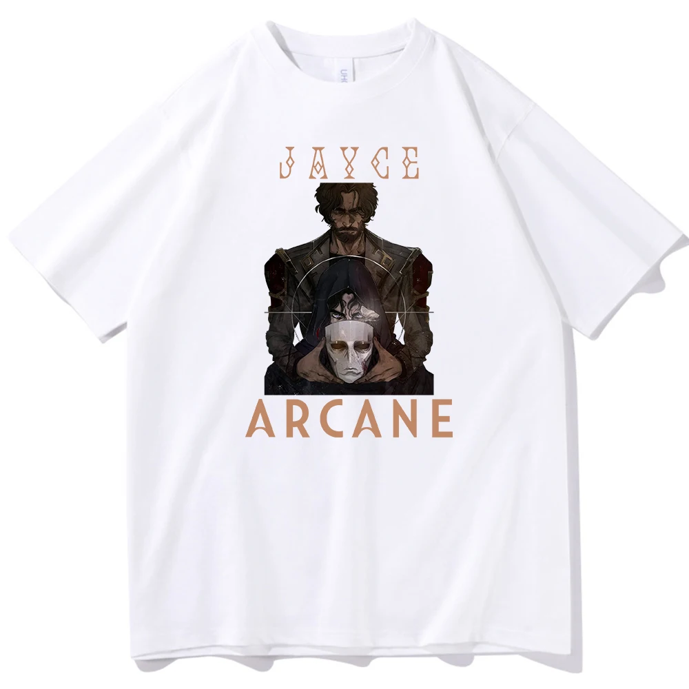 Arcane Jayce Viktor Art T-shirt O-Neck Short Sleeve Shirts Fans Gift