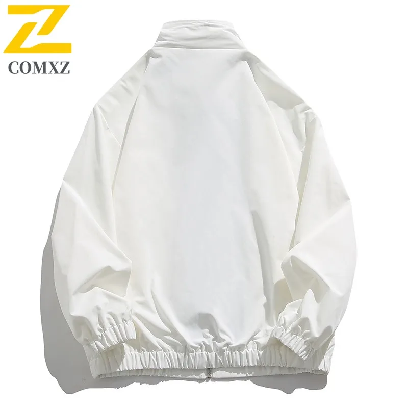 COMXZ New Jacket Men High Fashion Solid Color Stand Collar Climbing Versatile Coat Streetwear Windproof Autumn Windbreaker