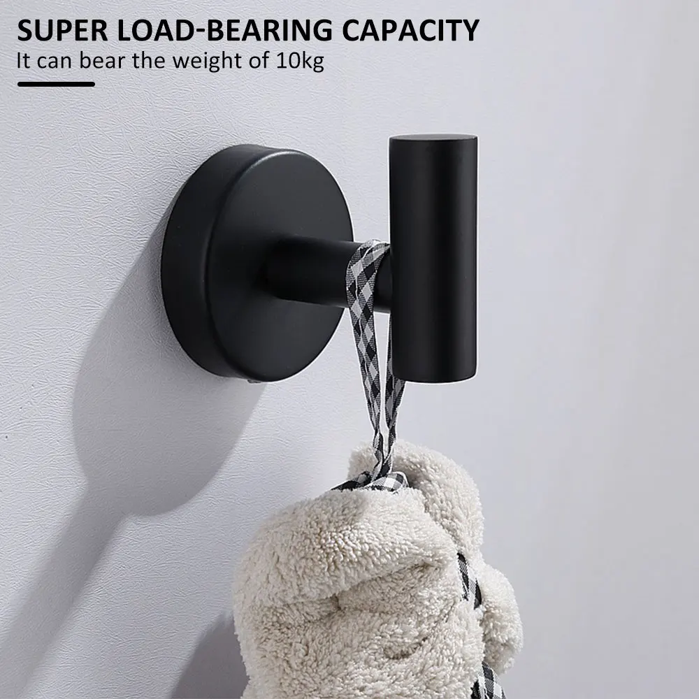 2Pcs Bathroom Towel Hooks Stainless Steel Coat Robe Hook Wall Mounted Hanger Towel Hanging Hook for Hotel Kitchen