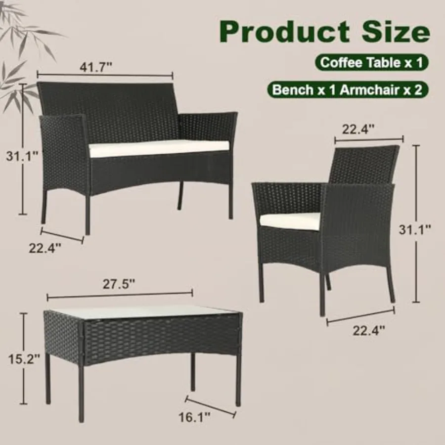 Patio Furniture Set Outdoor Wicker Furniture