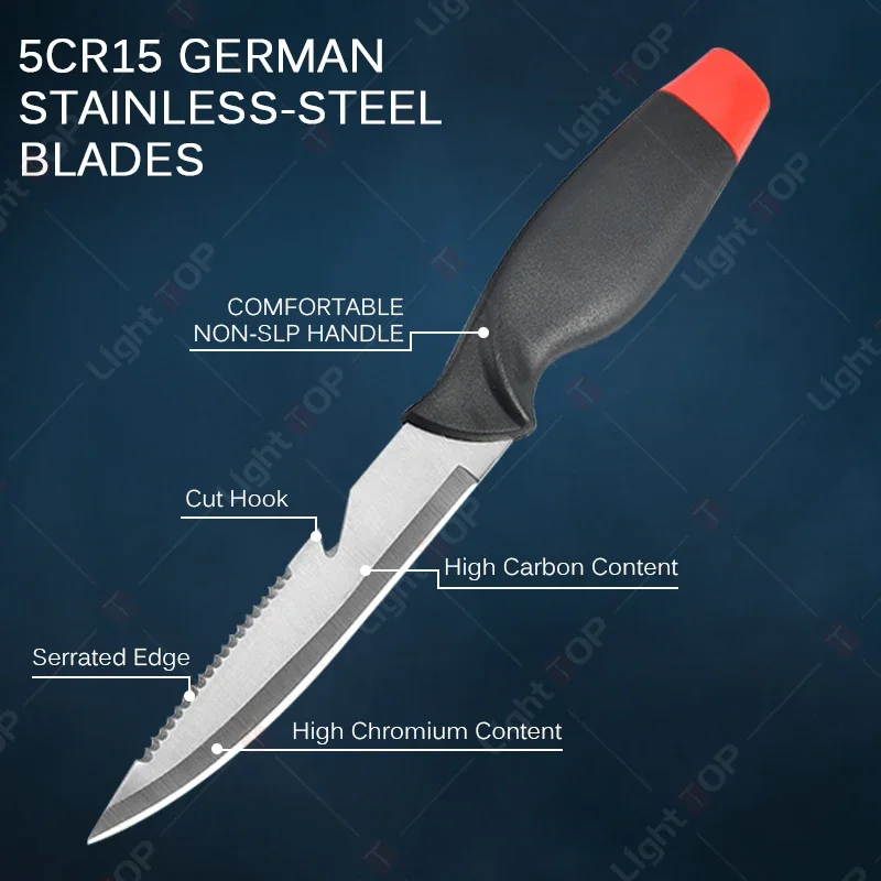 Multifunctional Sharp Fish Killing Knife Stainless Steel Fish Fillet Knife Fruit Slicing Utility Knife Chef Knife with Cover