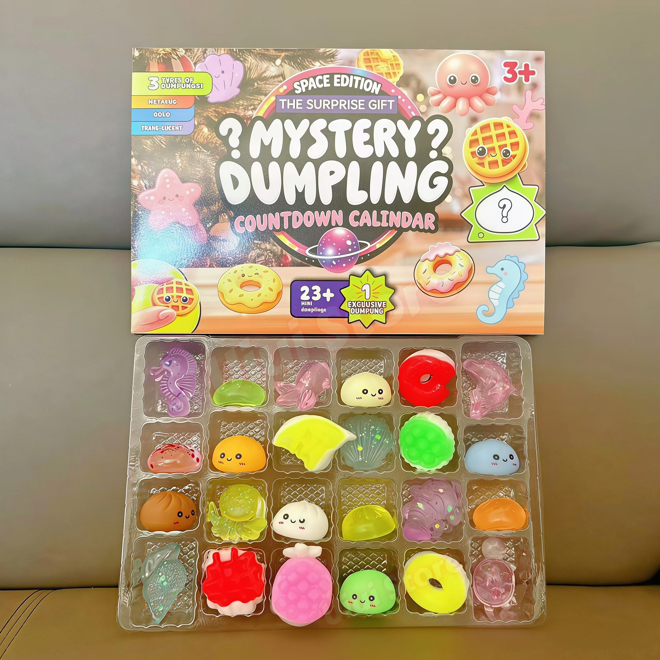 Weihnachts-Squishy-Adventskalender 2026 24-Tage-Countdown Dumpling Squishy Stressabbau Fidget Heimdekoration Überraschungsgeschenkbox – Detail 7