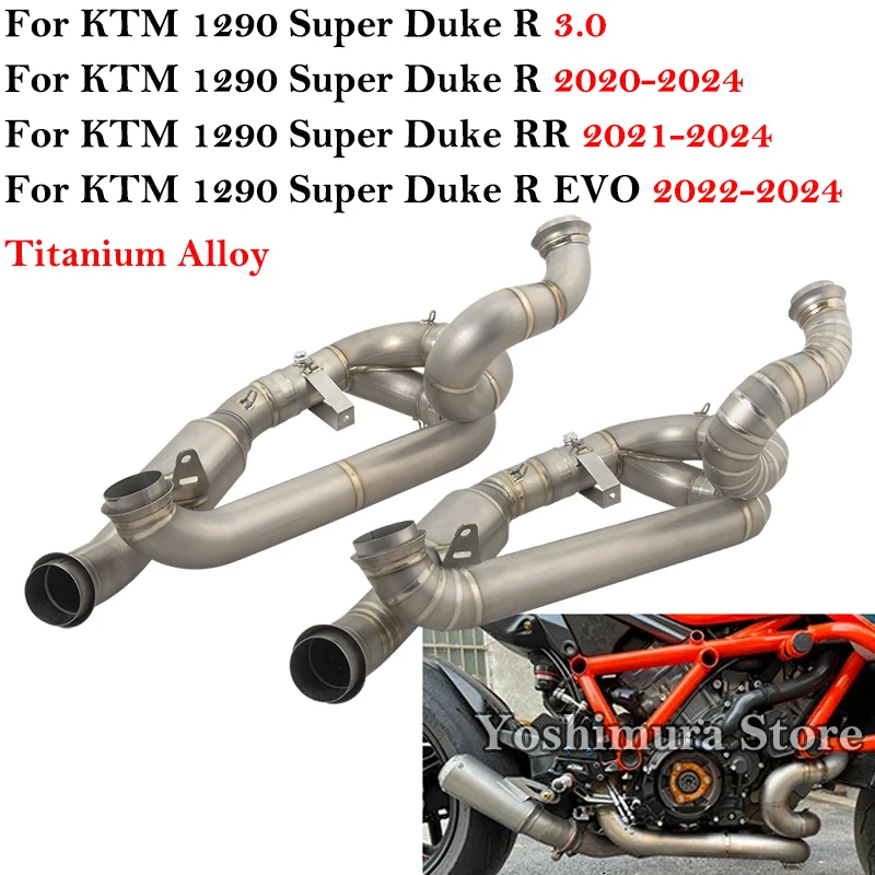 Titanium Alloy For KTM 1290 Super Duke R 3.0 RR EVO 2020-2024 Motorcycle Exhaust Escape Replace Original Catalyst Mid Link Pipe