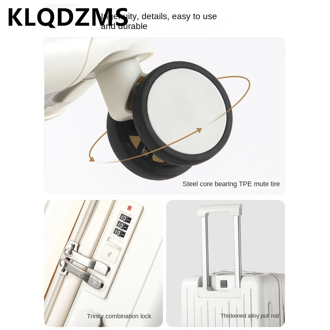 KLQDZMS-maleta con ruedas para ordenador portátil, maletín de equipaje ABS + PC de 22 \