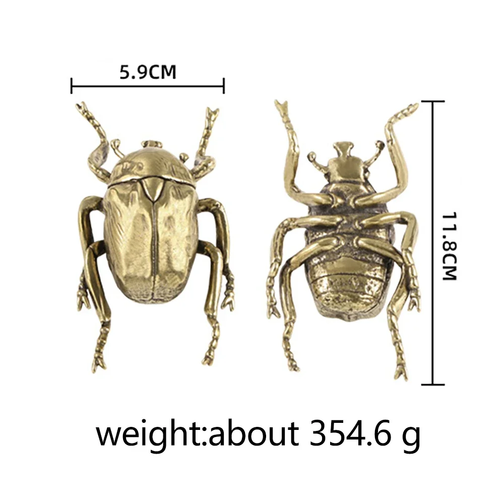 Large Dung Beetle Metal Figurines Insect Desk Decoration Vintage Home Decor Study Desktop Brass Ornament Solid Pure Copper Gift