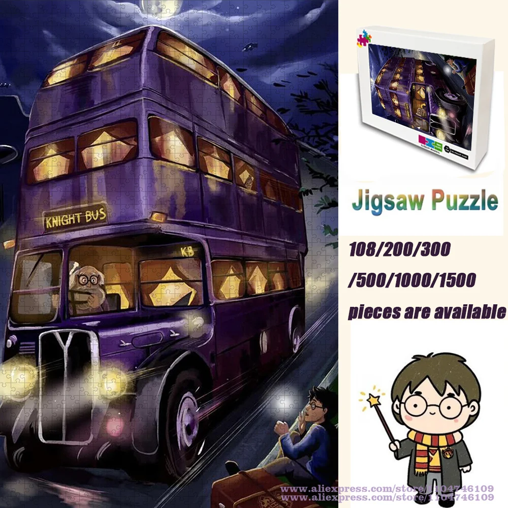 

Пазл «Рыцарь Гарри Поттера», автобус, 108/200/300/500/1000/1500 шт., интеллектуальные пазлы для детей и взрослых, подарок на день рождения с коробкой
