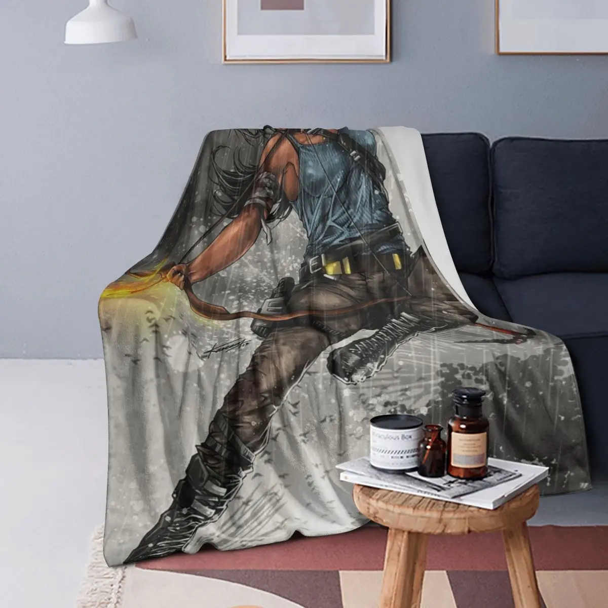 

Tomb Raider Lara Croft Games Angelina Jolie Gaming Rise Reboot Croft Manor Blanket Soft Warm Flannel Throw Blanket Bedspread