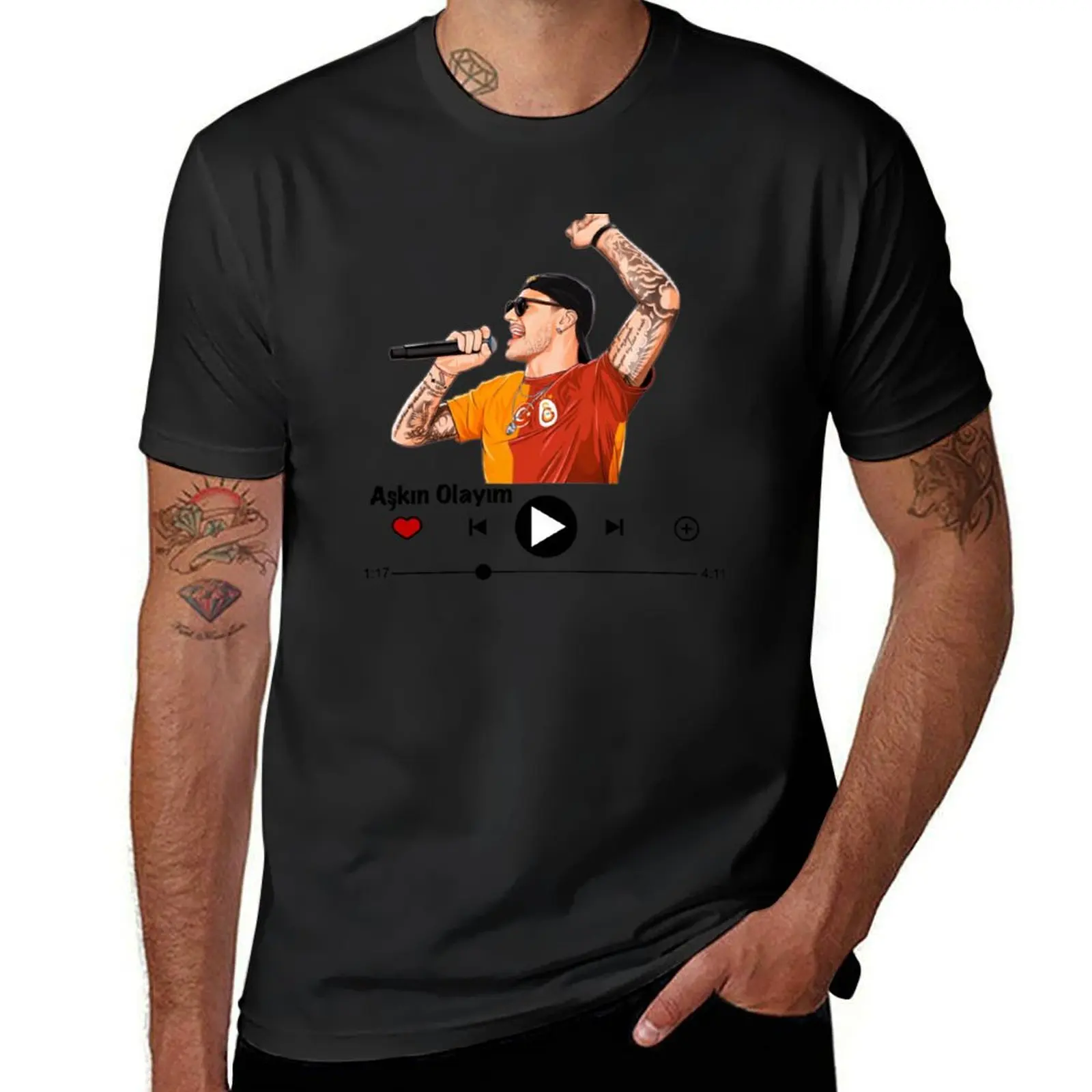 

Mauro Icardi akn olaym music player T-Shirt plain anime summer tops mens funny t shirts
