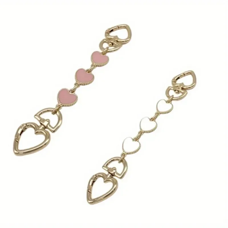 Couples Love Hook Bag Extension Chain Heart Extension Leather Shoulder Strap Chain Underarm Handbag Chain Pendant