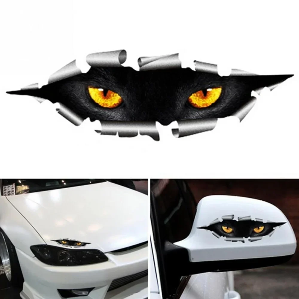 New Creative Cool 3D Car Styling Funny Cat Eyes Peeking Sticker Waterproof Peeking Monster Auto Accessories Whole Body Cover