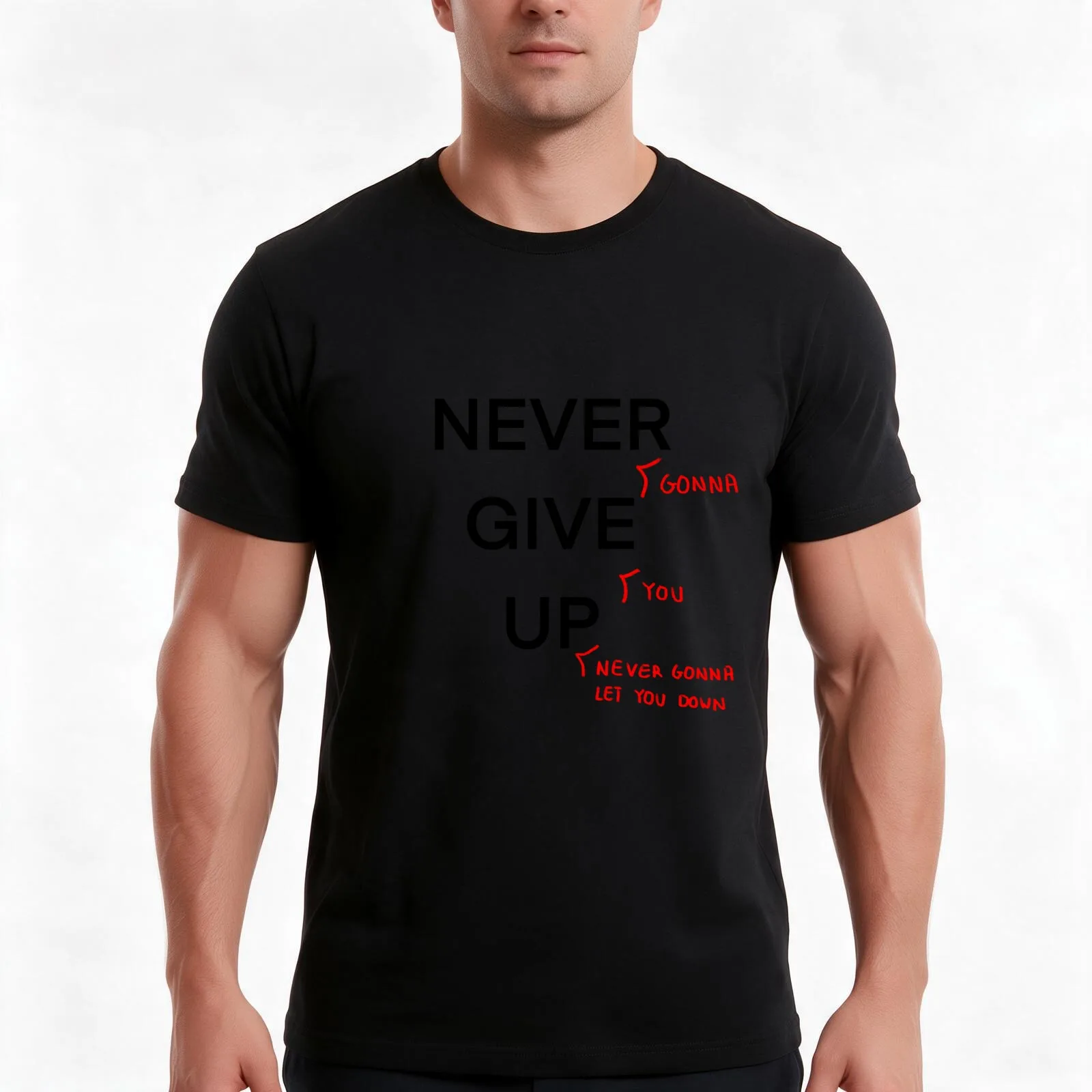 Never Gonna Give You Up Rick Roll T-Shirt Summer Casual Cotton Tee Oversized Streetwear Tops Vintage Graphic Print