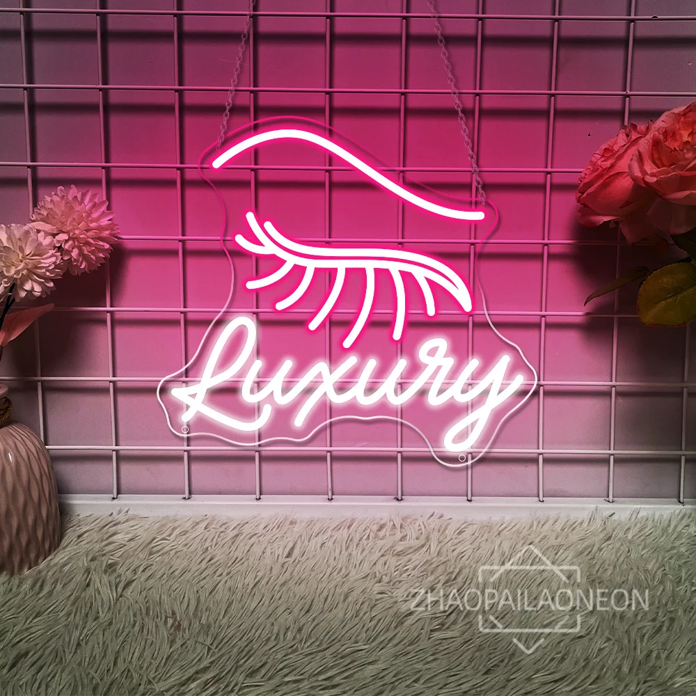 Luxuiy Lash Neon Led Sign Beauty Solon Lash Shop Wall Art Room Decor Neon LED Lights USB Lash Room Decoration Business Signs