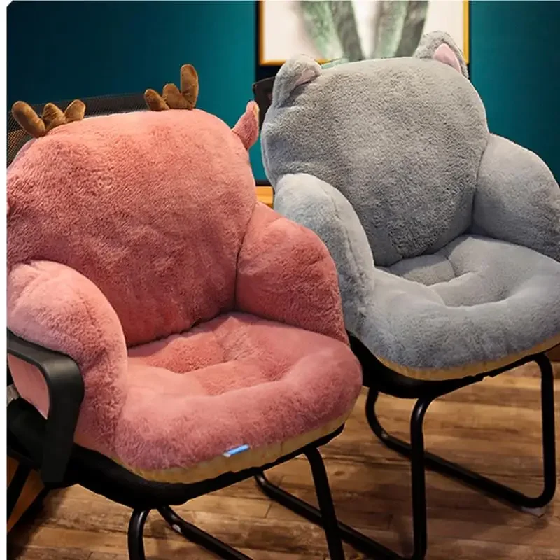 Integrated Office Chair Cushion Backrest Pad Sitting Pad Student Dormitory Computer Chair Lumbar Support Pad Modern Simple Style