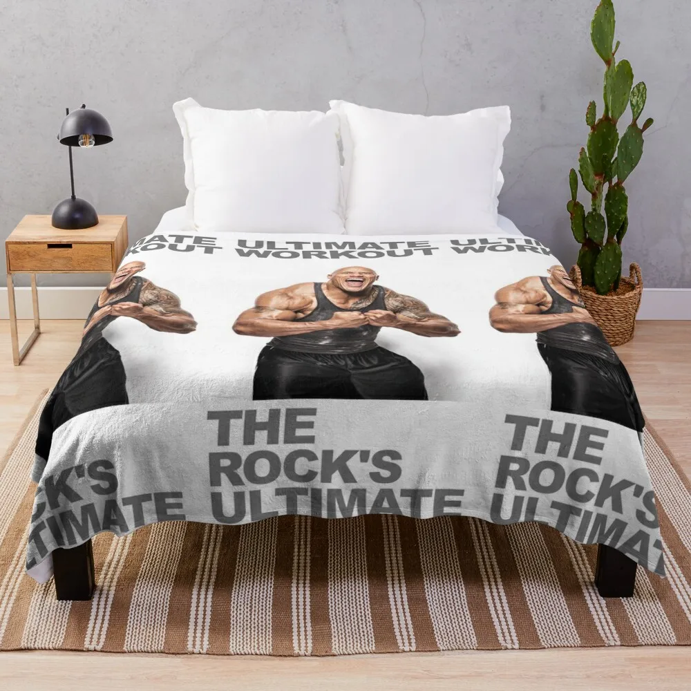 the rock ultimate workout Throw Blanket Softest Blanket Vintage Blanket Blankets Sofas Of Decoration