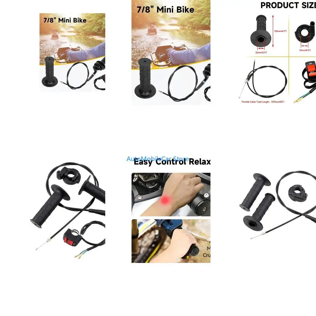 G8TE Ergonomic All Terrain Vehicle Throttles Cable Assembly Featuring Combined Accelerator Mount And Safety Cutoff Switches