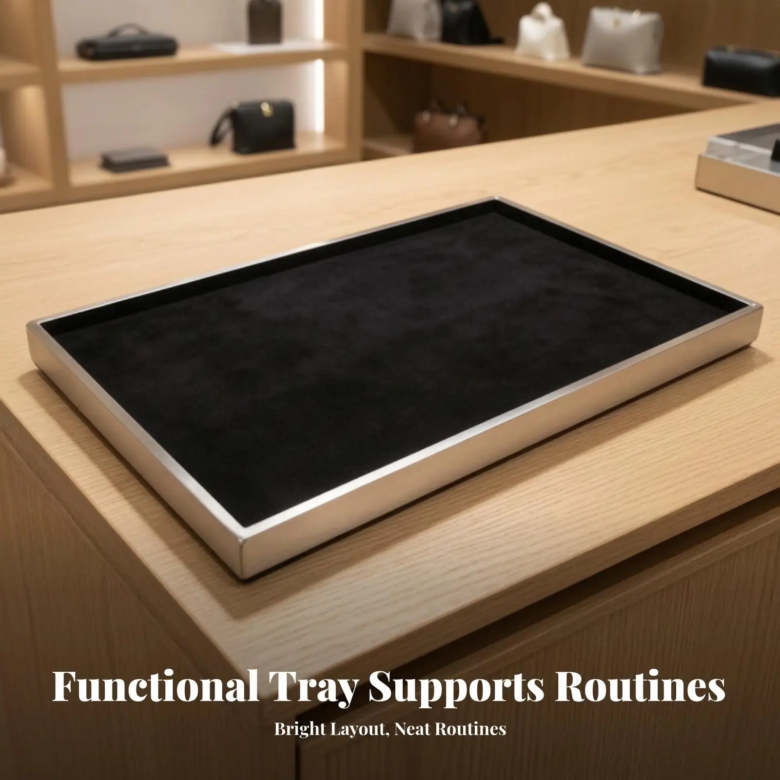 Jewelry Display Tray Sturdy Jewelry Tray with Metal Frame Long-Lasting