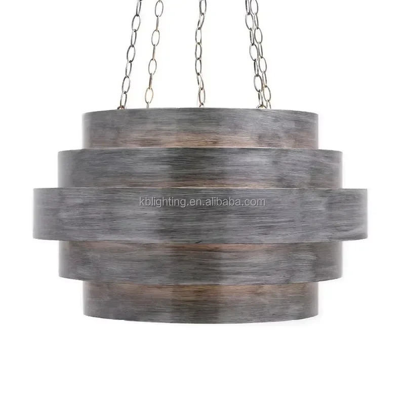 Modern Retro Vintage Chandelier Simple Round Antique Brass Finish Metal Indoor Villa Living Room Dining Pendant Light